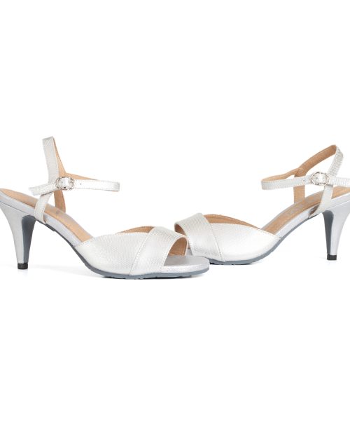 Sandalias en Cuero de Tacón - Ref. Z-1914 Plata