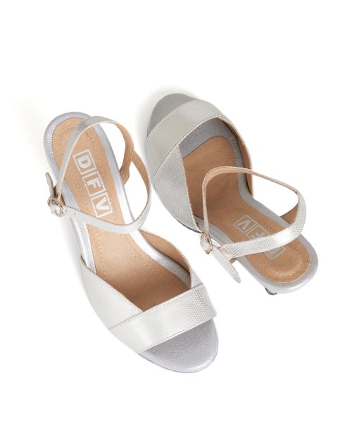 Sandalias en Cuero de Tacón - Ref. Z-1914 Plata