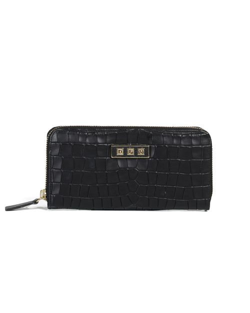 Billetera Grande en Cuero Texturado - Ref. W-0007 Negro Grabado Grande