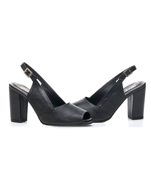Zapato de Tacón en Cuero - Ref. Z-3030 Negro