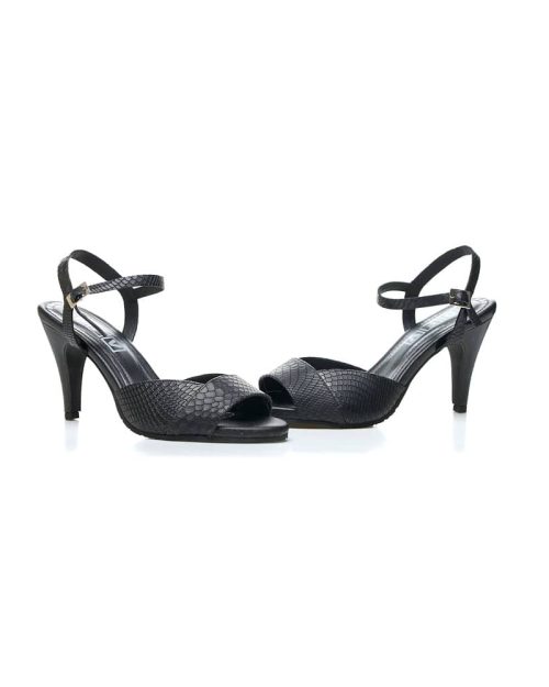 Sandalias en Cuero de Tacón - Ref. Z-1914 Negro