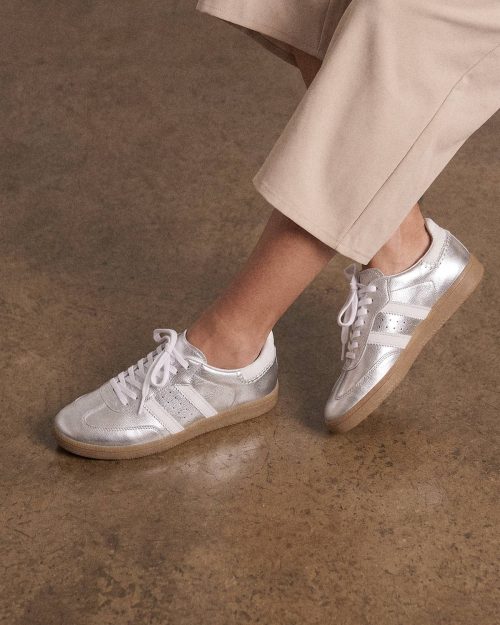 Tenis en Cuero - Ref. Z-3116 Plata