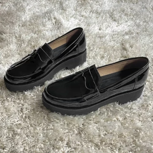 Zapatos Tipo Loafer con Plataforma - Ref. Z-3145 Charol Negro
