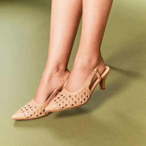 Zapato con Tacón Destalonado en Cuero – Ref. Z-3311 Café Claro