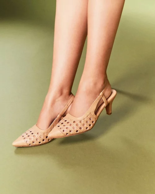 Zapato con Tacón Destalonado en Cuero – Ref. Z-3311 Café Claro