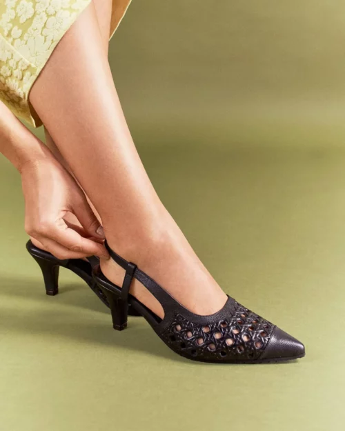 Zapato con Tacón Destalonado en Cuero – Ref. Z-3311 Negro