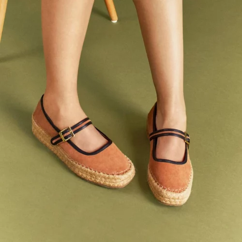 Zapato Tipo Merceditas (Mary Jane's) - Ref. Z-3298 Gamo Chocolate y Yute