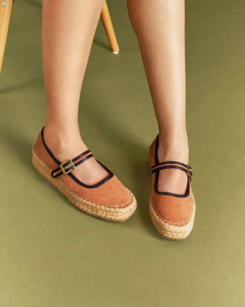 Zapato Tipo Merceditas (Mary Jane's) - Ref. Z-3298 Gamo Chocolate y Yute