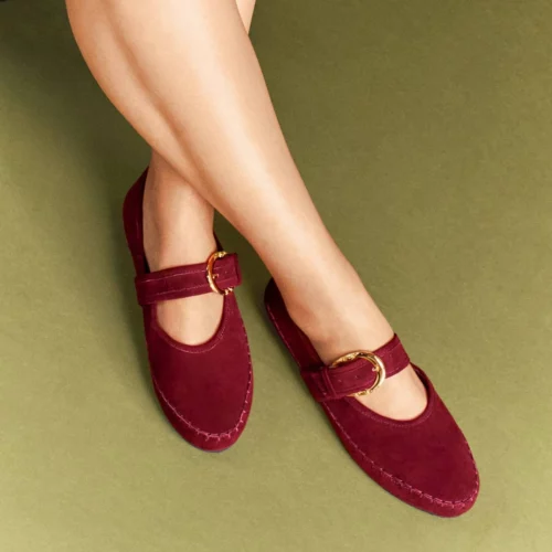 Zapato Tipo Merceditas (Mary Jane's) - Ref. Z-3297 Gamo Vino Tinto