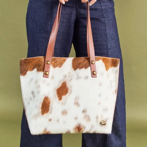 Bolso de Hombro en Cuero - Ref. B-1617-Pelo-Cafe
