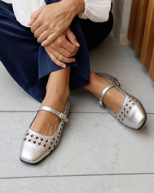 Zapato Cerrado en Cuero- Ref. Z-3300 Plata
