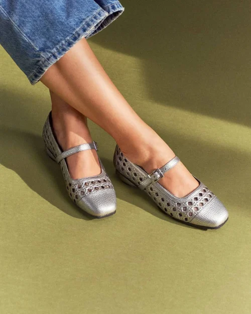 Zapato Cerrado en Cuero- Ref. Z-3300 Plata