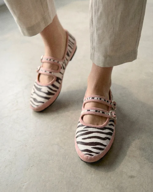 Zapato Tipo Merceditas (Mary Janes) - Ref. Z-3268 Rosa Print