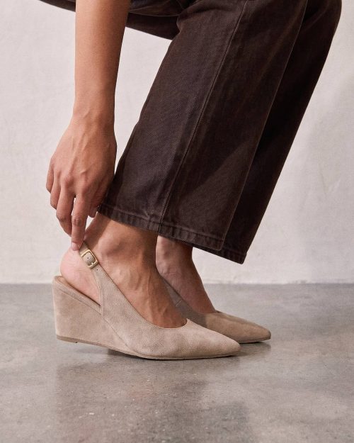 Zapato con Plataforma Destalonado en Cuero - Ref. Z-3438 Gamo Beige