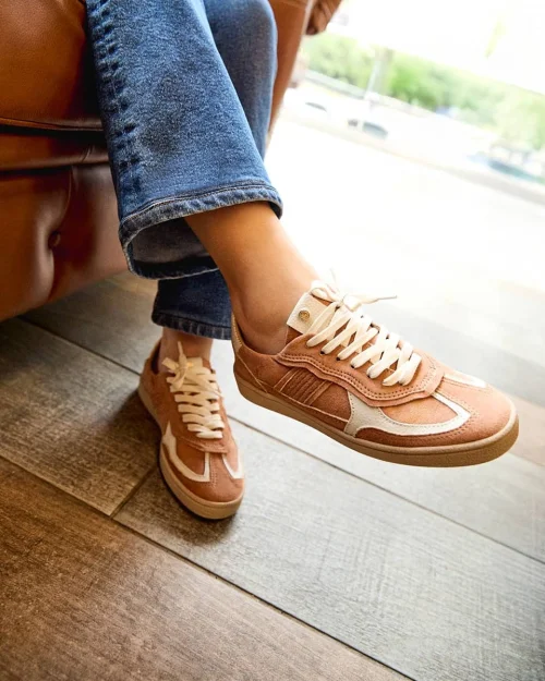 Tenis en Combinación de Cueros - Ref. Z-3377 Gamo Guayaba