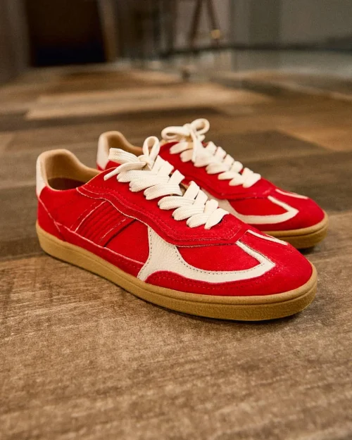 Tenis en Combinación de Cueros - Ref. Z-3377 Gamo Rojo
