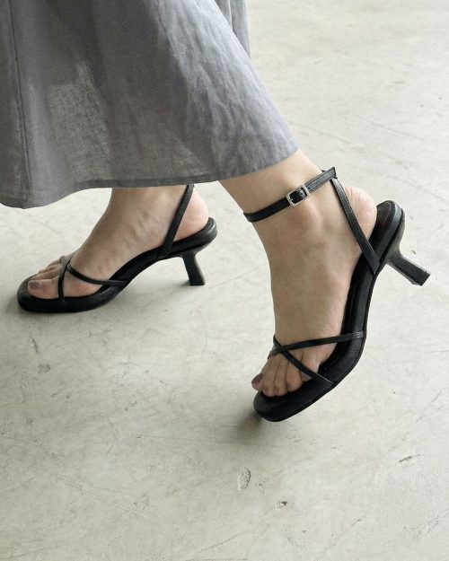 Sandalia de Tacón en Cuero - Ref. Z-3334 Negro