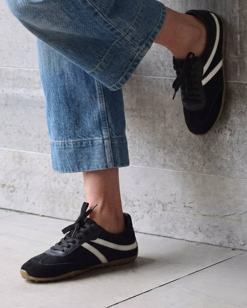 Tenis en Combinación de Cueros - Ref. Z-3422 Negro y Blanco