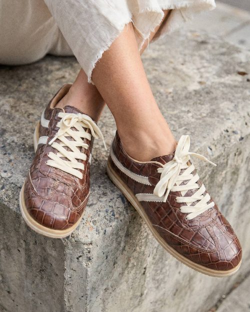 Tenis en Combinación de Cueros - Ref. Z-3422 Capuccino