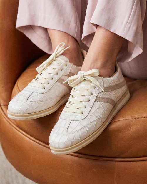 Tenis en Combinación de Cueros - Ref. Z-3422 Blanco Chispa