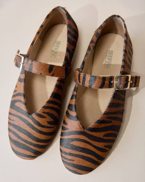 Merceditas Mary Janes en Cuero  - Ref. Z-3432 Print Miel