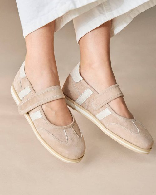 Sneakerinas en Combinación de Cueros – Ref. Z-3429 Arena