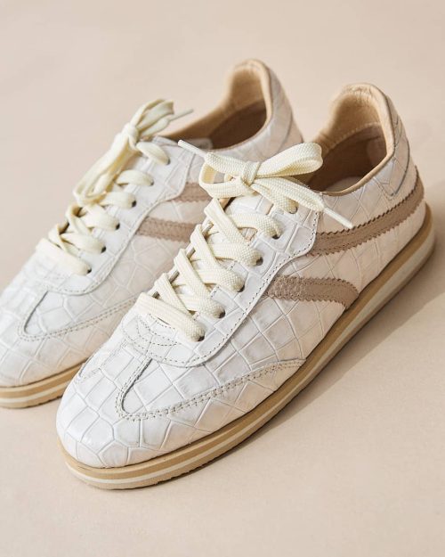 Tenis en Combinación de Cueros - Ref. Z-3422 Blanco Chispa