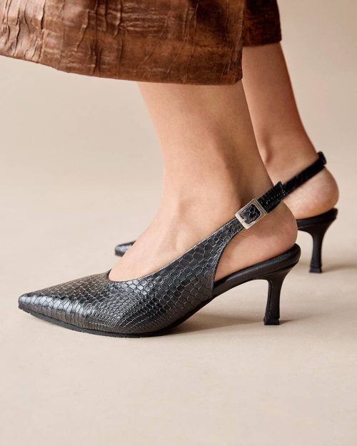 Zapato con Tacón Destalonado en Cuero – Ref. Z-3425 Negro