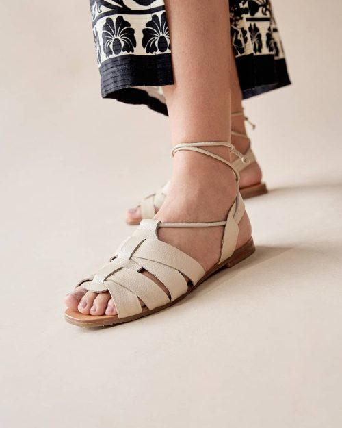 Sandalia Plana en Cuero - Ref. Z-3180 Caqui