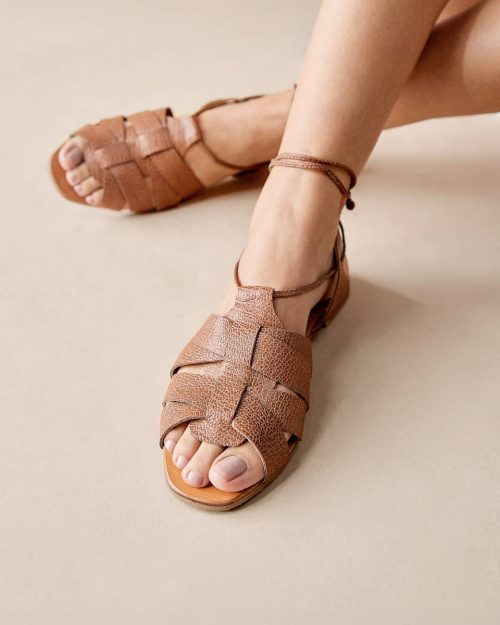 Sandalia Plana en Cuero - Ref. Z-3180 Miel