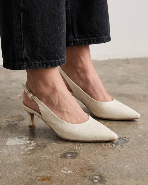 Zapato con Tacón Destalonado en Cuero – Ref. Z-3425 Talco