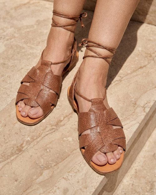 Sandalia Plana en Cuero - Ref. Z-3180 Miel