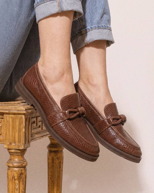 Zapato Cerrado/ Loafers en Cuero  - Ref. Z-3456 Cafe