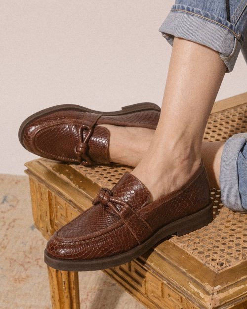 Zapato Cerrado/ Loafers en Cuero  - Ref. Z-3456 Cafe
